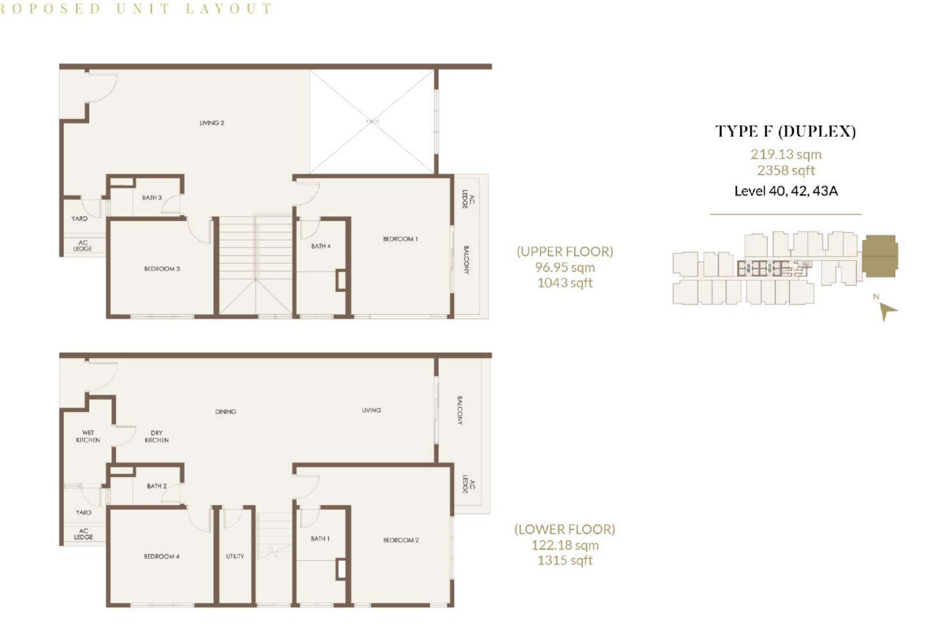 Aethera Residences F 户型图，4房