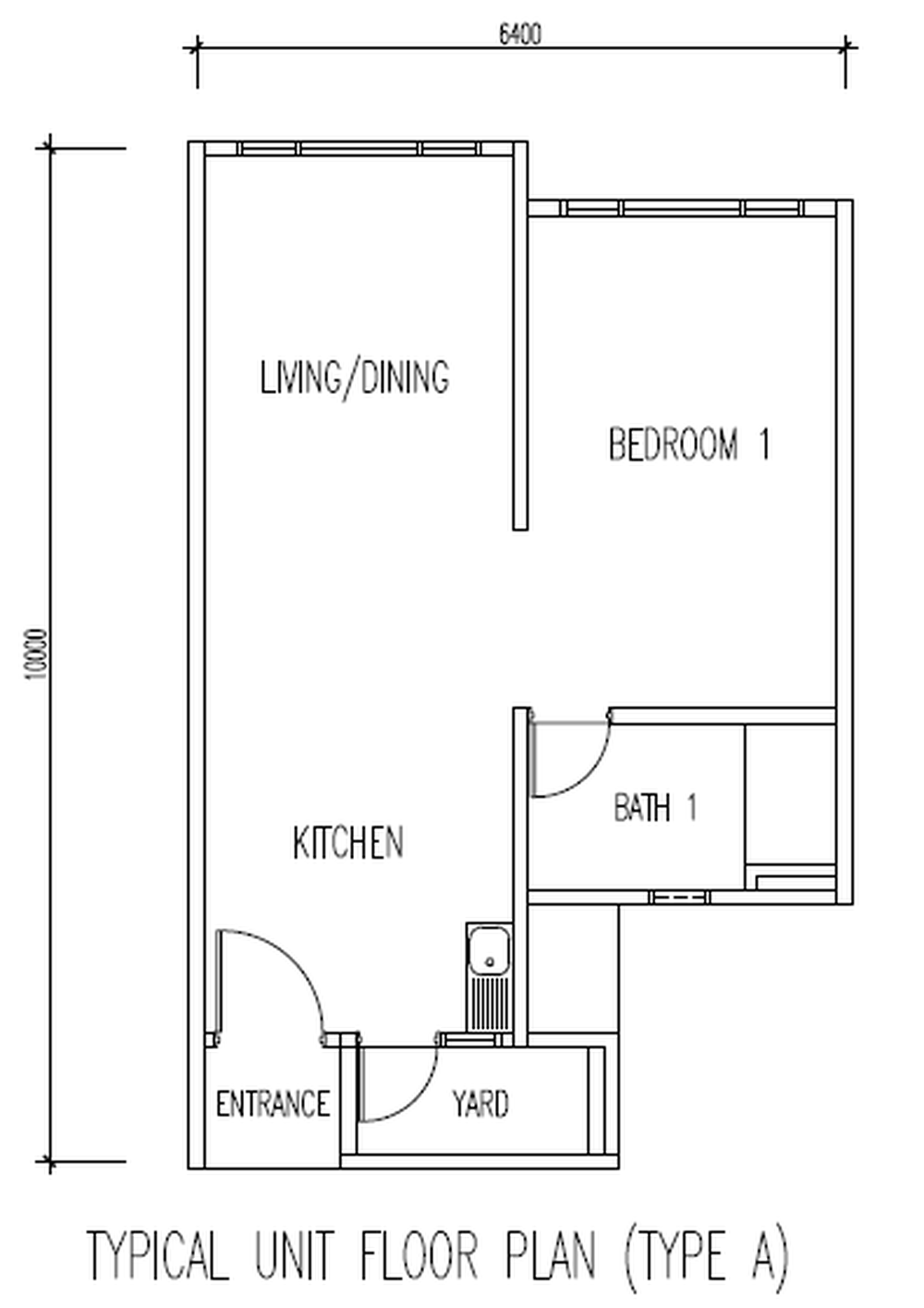 DAYA1 Residences A 户型图，1房
