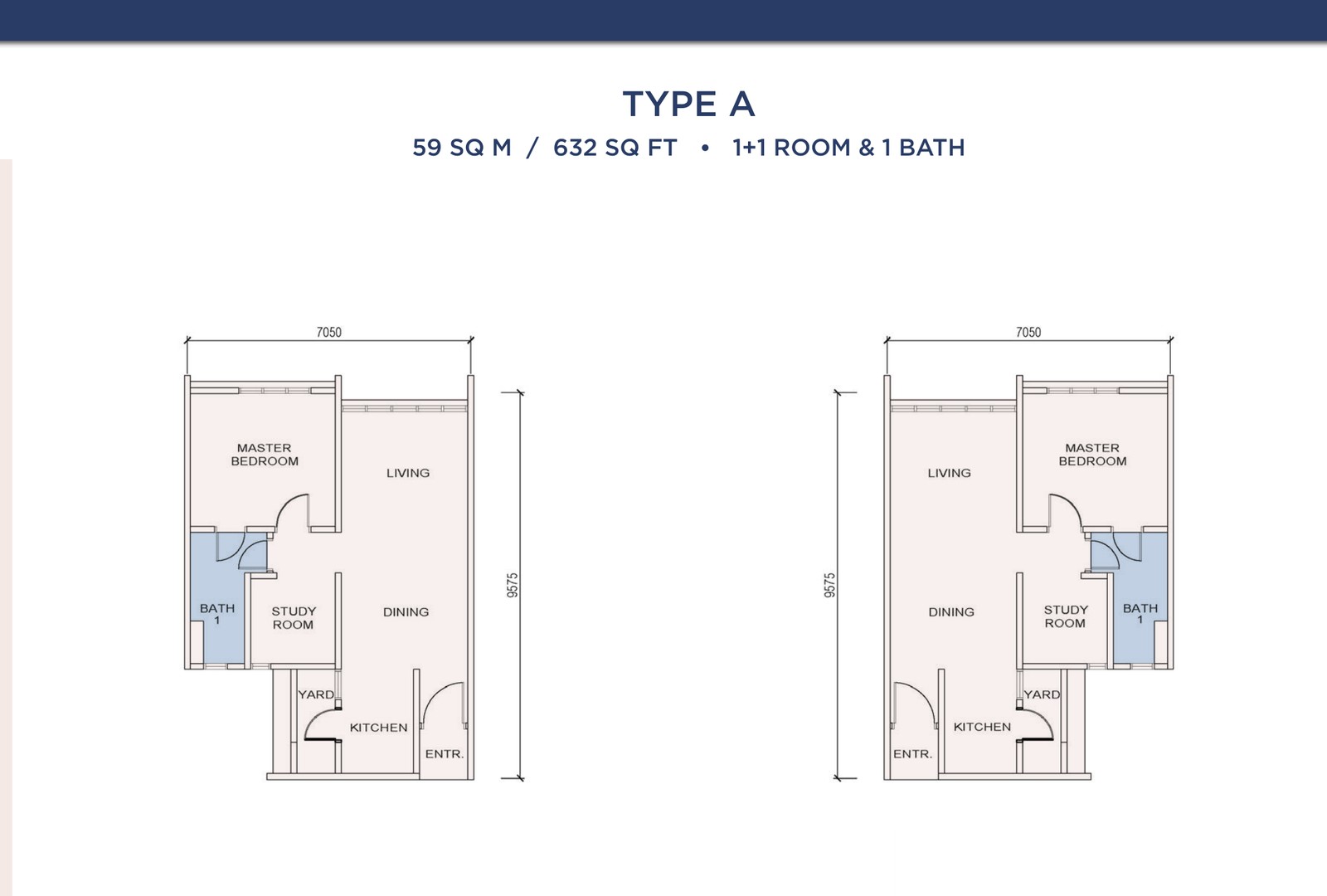 Veranda Residences Phase 2 A 户型图，1房
